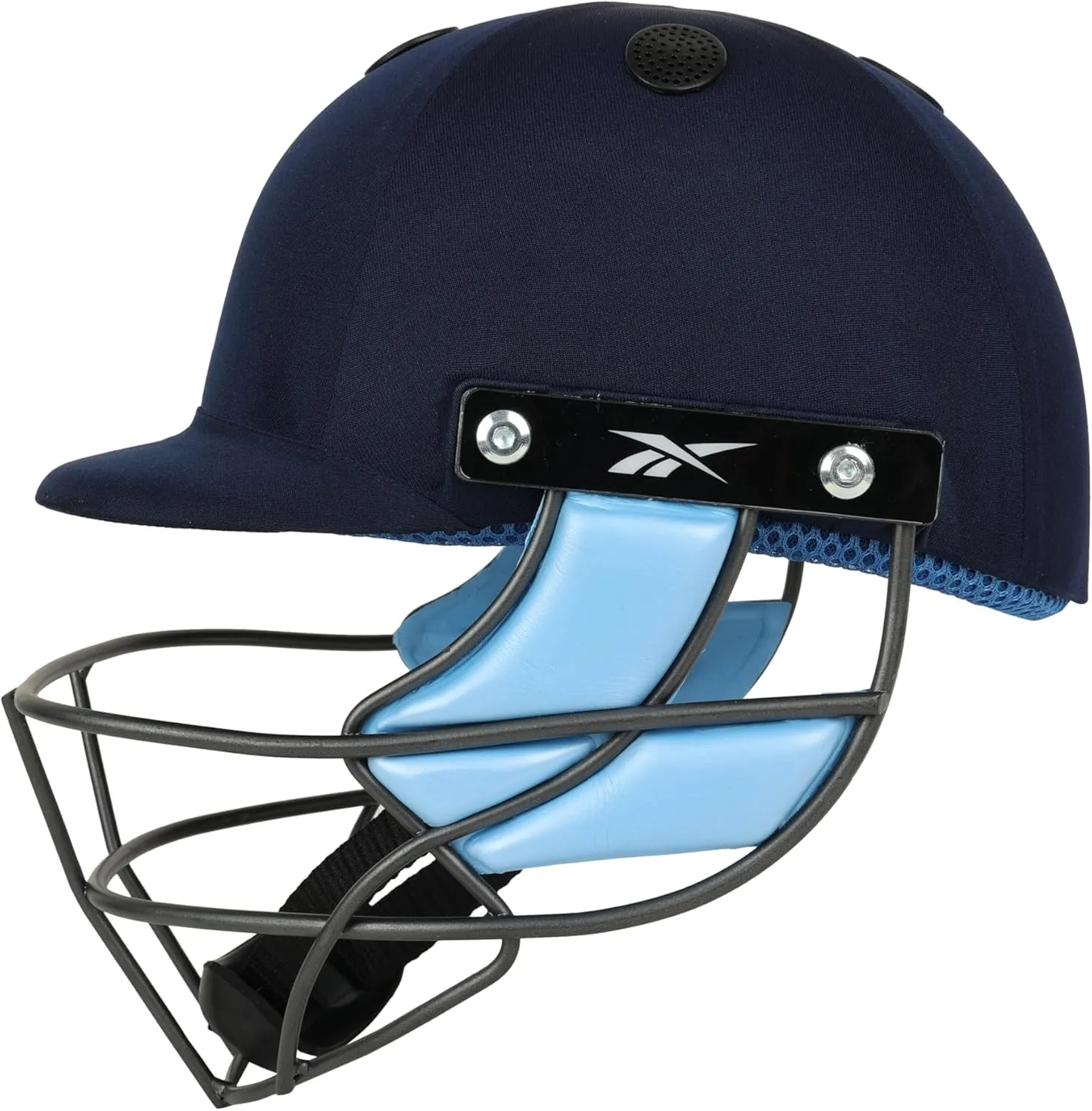 Reebok Master Blaster Cricket Helmet (Fixed Steel Grill) Lightweight, Multicolor (Large)