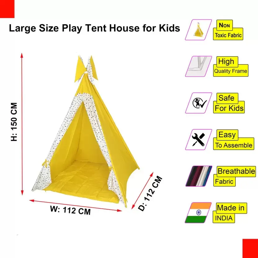 Sun & Star Teepee Kids Tent House - Assorted Colours