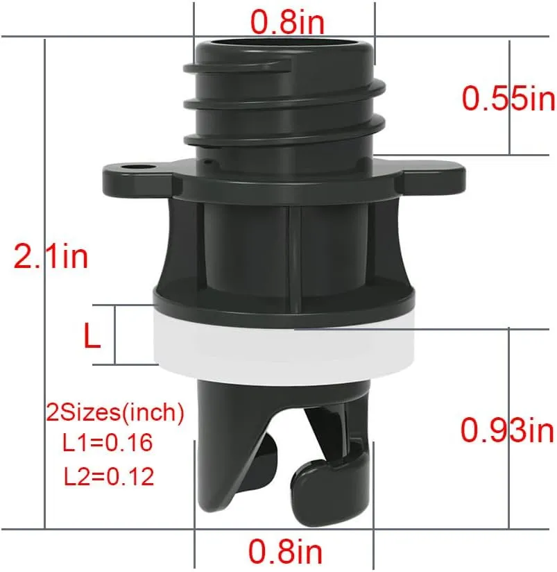 SUP Inflator Pump Hose Adapter for Paddleboard Inflatable Boat Tent Replace The Faulty Inflation Nozzle Contains Two Different Sizes of Gaskets