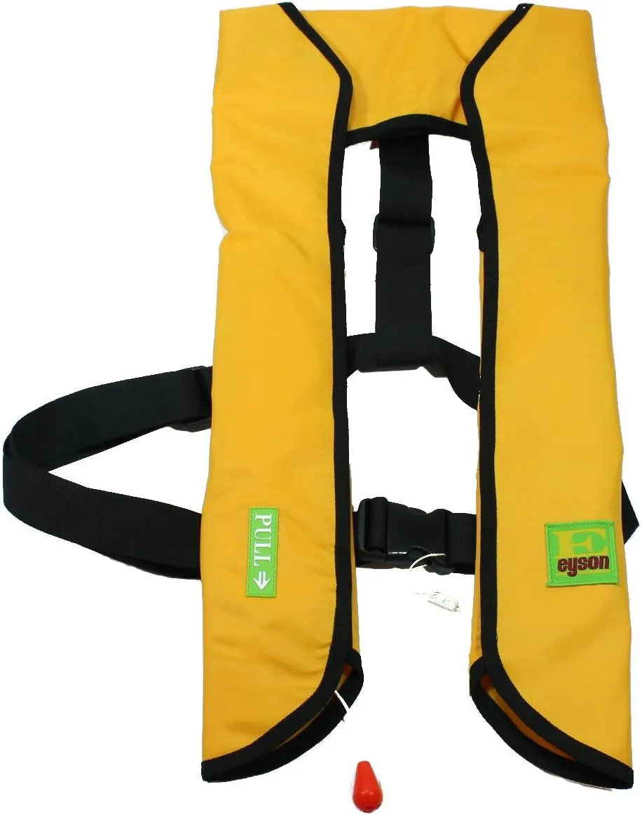 Top Safety Adult Life Jacket with Whistle - Manual Version Inflatable Lifejacket Life Vest Preserver PFD for Boating Fishing Sailing Kayaking Surfing Paddling Swimming - Adjustable Life Saving Vest