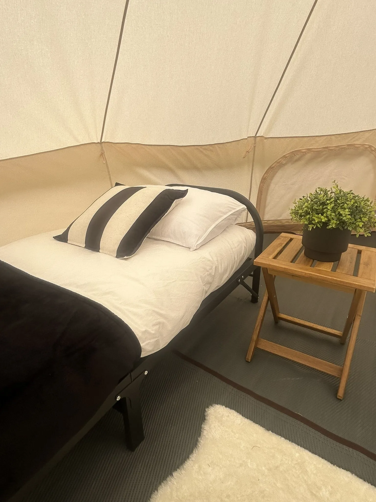 Ultra-Comfort Camping Bed: Lightweight Foldable Frame with Luxury Mattress & Memory Foam Topper