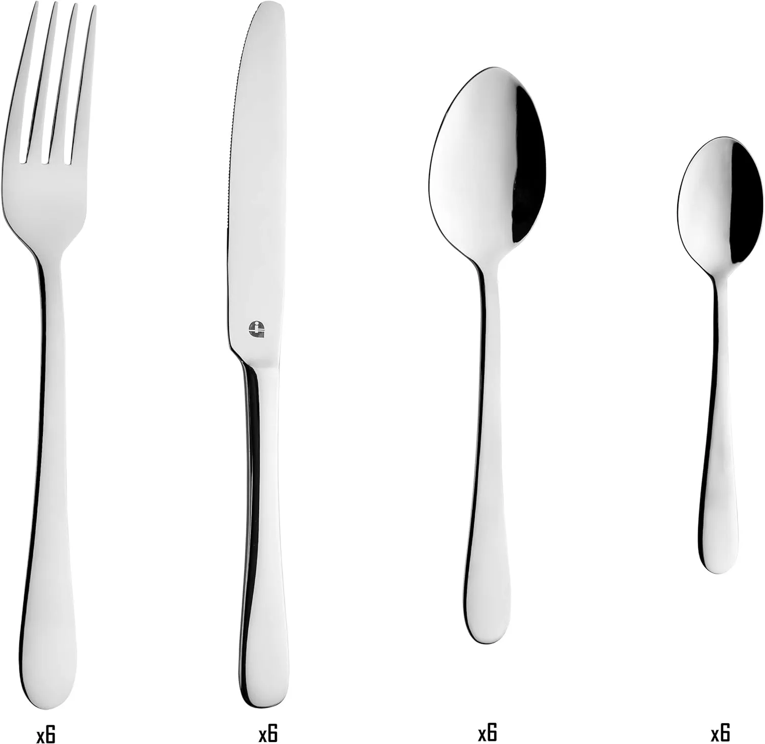 Windsor Boxed Cutlery Set, Mirror, 24-Piece