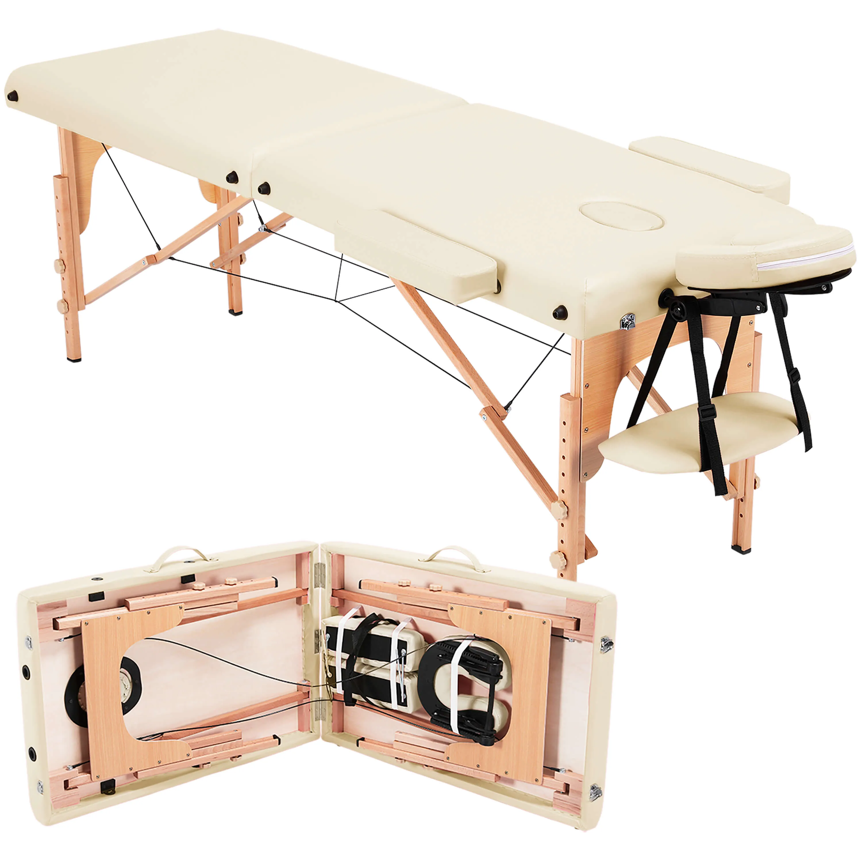 Yaheetech 84 Inch Adjustable 2 Fold Salon Bed