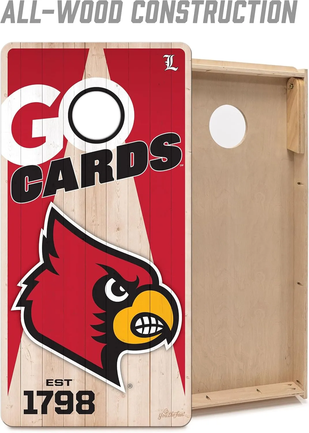 YouTheFan NCAA 2 x 4 Professional Wood Cornhole Game