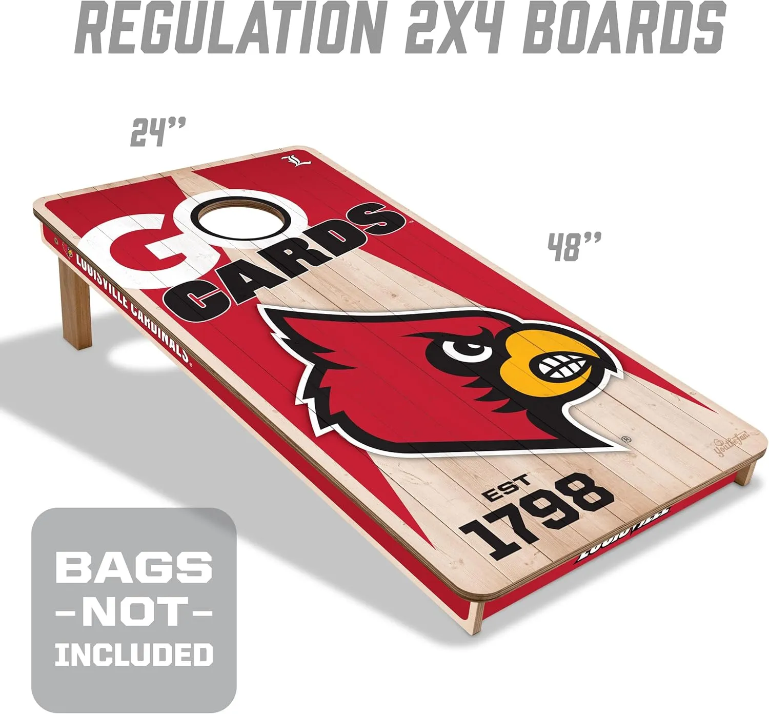 YouTheFan NCAA 2 x 4 Professional Wood Cornhole Game